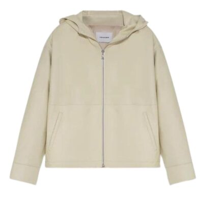 YVES SALOMON LEATHER HOODIE JACKET