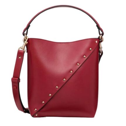 VALENTINO GARAVANI ROCKSTUD WISPY CALFSKIN BUCKET BAG