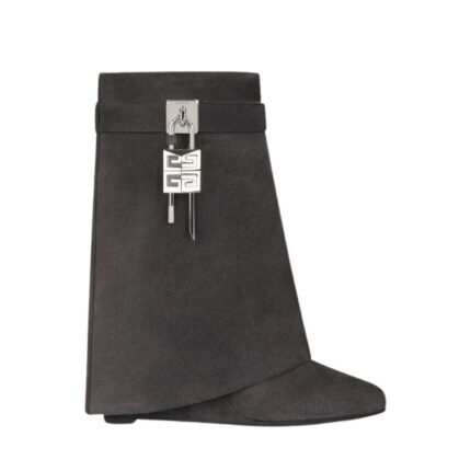 GIVENCHY SHARK LOCK ANKLE BOOTS IN SUEDE