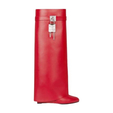 GIVENCHY SHARK LOCK BOOTS IN BOX LEATHER