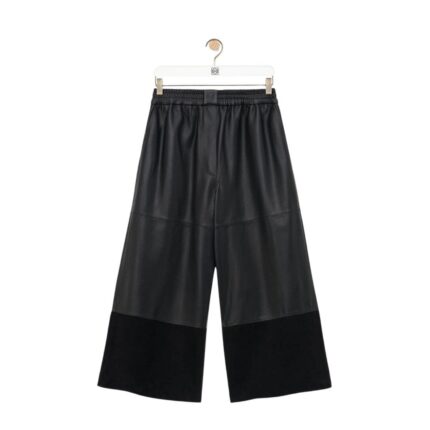 LOEWE CROPPED TROUSERS IN NAPPA LAMBSKIN AND SUEDE GOATSKIN