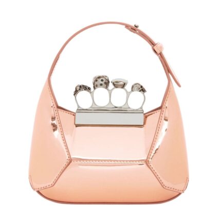 ALEXANDER MCQUEEN WOMENS THE JEWELLED HOBO MINI BAG IN LIGHT PINK