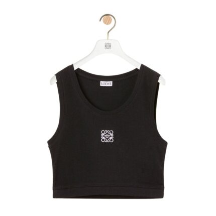 LOEWE ANAGRAM CROP TANK TOP IN COTTON