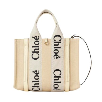 CHLOE SMALL WOODY TOTE BAG COCONUT MILK