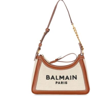BALMAIN B-ARMY CANVAS BAG WITH LEATHER INSERTS